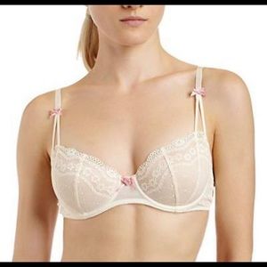 Betsey Johnson Suzy Snow Eyelet-Lace Demi Bra
